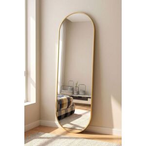 Living and Home 50x160cm Gold Capsule-Shaped Full-Length Mirror Metal Frame Wall-Mounted Dressing Mirror Size: 50x160 cm Gold 50x160 cm Living and Home 50x160cm Gold Capsule-Shaped Full-Length Mirror Metal Frame Wall-Mounted Dressing Mirror Size: 50x160 cm Gold 50x160 cm
