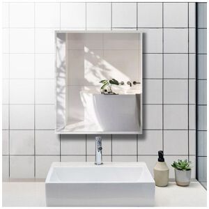 Living and Home 50x60cm Modern Frameless Rectangular Wall Mounted Mirror in Clear Size: 50x60 cm Clear 50x60 cm Living and Home 50x60cm Modern Frameless Rectangular Wall Mounted Mirror in Clear Size: 50x60 cm Clear 50x60 cm