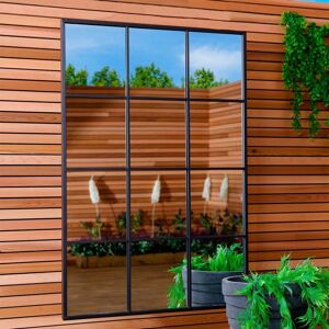 Charles Bentley Large Industrial Window Mirror L120 x D2.5cm x W80cm Black Black Charles Bentley Large Industrial Window Mirror L120 x D2.5cm x W80cm Black Black