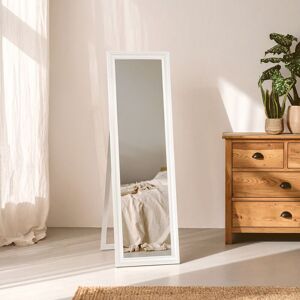 Orsina Full Length White Floor Standing Mirror, Bevelled Edges Bathroom Mirror, Stable Design Large Tall Mirror White Orsina Full Length White Floor Standing Mirror, Bevelled Edges Bathroom Mirror, Stable Design Large Tall Mirror White