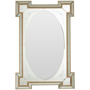 Orsina Lulu Antique Finish Rectangular Wall Mirror in Gold Gold Orsina Lulu Antique Finish Rectangular Wall Mirror in Gold Gold