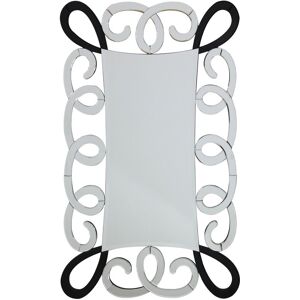 Orsina Modern Black & Silver Scroll Design Wall Mirror, Abstract Wall Mirror, Versatile Decorative Hallway Mirror Silver Orsina Modern Black & Silver Scroll Design Wall Mirror, Abstract Wall Mirror, Versatile Decorative Hallway Mirror Silver