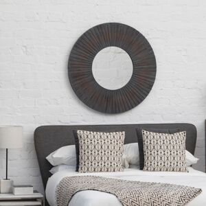 Orsina Barn Antique Wood Wall Mirror in Black Black Orsina Barn Antique Wood Wall Mirror in Black Black