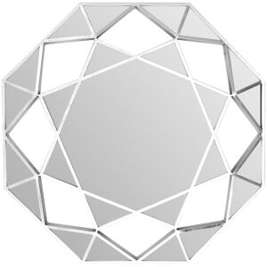 Orsina Gold Octagonal Wall Mirror, Decorative Polygonal Design Statement Mirror, Modern Lattice Metal Frame Mirror in Silver Silver Orsina Gold Octagonal Wall Mirror, Decorative Polygonal Design Statement Mirror, Modern Lattice Metal Frame Mirror in Silver Silver