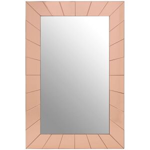 Orsina Reflective Rose Gold Finish Earl Wall Mirror, Rectangular Decorative Mirror, Metallic Indoor Accent Mirror Gold Orsina Reflective Rose Gold Finish Earl Wall Mirror, Rectangular Decorative Mirror, Metallic Indoor Accent Mirror Gold