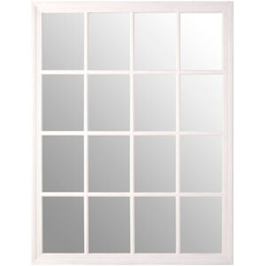 Orsina Grey Flat Wood Wall Mirror, 130x100cm Rectangle Mirror With 16 Panels & Hanging Hooks, Rustic Wall Décor in White Size: 130x100 cm White 130x100 cm Orsina Grey Flat Wood Wall Mirror, 130x100cm Rectangle Mirror With 16 Panels & Hanging Hooks, Rustic Wall Décor in White Size: 130x100 cm White 130x100 cm