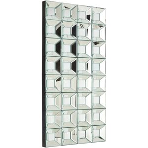 Orsina Multi Glass Bevelled Wall Mirror, Contemporary Geometric Mirror With 24 Mirrored Glass Squares, Black Frame in Silver Silver Orsina Multi Glass Bevelled Wall Mirror, Contemporary Geometric Mirror With 24 Mirrored Glass Squares, Black Frame in Silver Silver