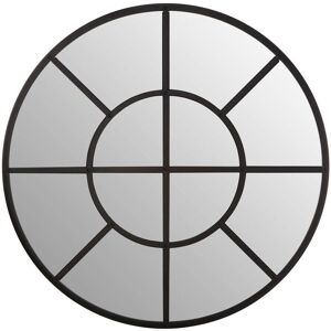 Orsina Black Finish Round Wall Mirror, Industrial Geometric Accent Mirror for Living Room, Sleek Metal Frame Mirror Black Orsina Black Finish Round Wall Mirror, Industrial Geometric Accent Mirror for Living Room, Sleek Metal Frame Mirror Black