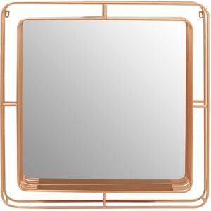 Orsina Faux Champagne Gold Foil Wall Mirror, 76cm Decorative Square Mirror With Iron Wire Frame, Luxe Accent Mirror Gold Orsina Faux Champagne Gold Foil Wall Mirror, 76cm Decorative Square Mirror With Iron Wire Frame, Luxe Accent Mirror Gold