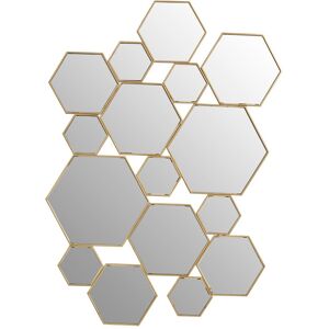 Orsina Gold Finish Wall Mirror, Stylish Hexagonal Design Accent Mirror For Decor, Functional Geometric New Mirror Gold Orsina Gold Finish Wall Mirror, Stylish Hexagonal Design Accent Mirror For Decor, Functional Geometric New Mirror Gold
