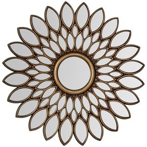 Orsina Bronze Wall Mirror With Petal Effect, Distinctive 100cm Artistic Display Mirror, Vintage Decorative Mirror Bronze Orsina Bronze Wall Mirror With Petal Effect, Distinctive 100cm Artistic Display Mirror, Vintage Decorative Mirror Bronze