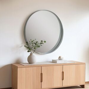 Orsina Avento Large Round Silver Wall Mirror Silver Orsina Avento Large Round Silver Wall Mirror Silver