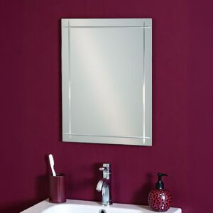 Showerdrape Marylebone Rectangular Wall Mounted Frameless Diamond Cut Bevelled Edge Bathroom Mirror 60 x 45cm in Silver Size: 60 x 45 cm Silver 60 x 45 cm Showerdrape Marylebone Rectangular Wall Mounted Frameless Diamond Cut Bevelled Edge Bathroom Mirror 60 x 45cm in Silver Size: 60 x 45 cm Silver 60 x 45 cm