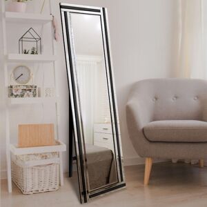 MirrorOutlet Triple Bevel Large Venetian Cheval Black & Mirror (150 X 40cm) in Silver Size: 1 Pack Silver 1 Pack MirrorOutlet Triple Bevel Large Venetian Cheval Black & Mirror (150 X 40cm) in Silver Size: 1 Pack Silver 1 Pack