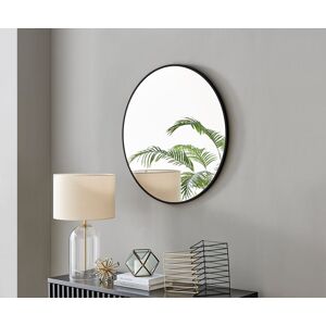 FurnitureboxUK Emma 80cm Medium Art Deco Metal Frame Round Hallway Bedroom Dining & Living Room Wall Mirror in Black Black FurnitureboxUK Emma 80cm Medium Art Deco Metal Frame Round Hallway Bedroom Dining & Living Room Wall Mirror in Black Black