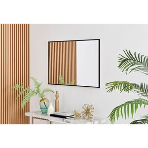FurnitureboxUK Emma Small 100x66cm Framed Rectangular Vertical Living Room Hallway Wall Mirror in Black Size: 100x66 cm Black 100x66 cm FurnitureboxUK Emma Small 100x66cm Framed Rectangular Vertical Living Room Hallway Wall Mirror in Black Size: 100x66 cm Black 100x66 cm