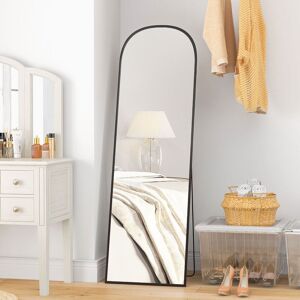 HOMCOM Full Length Mirror Hanging or Leaning Freestanding Floor Mirror in Black Black HOMCOM Full Length Mirror Hanging or Leaning Freestanding Floor Mirror in Black Black