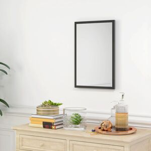 HOMCOM Decorative Rectangular Wall Mirror, Wall-Mounted Bathroom Mirror for Living Room, Bedroom, Hallway, Black Size: Large Black Large HOMCOM Decorative Rectangular Wall Mirror, Wall-Mounted Bathroom Mirror for Living Room, Bedroom, Hallway, Black Size: Large Black Large