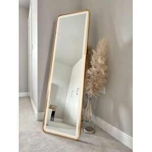 Downton Interiors Stunning Gold Rectangular Metal Frame LED Wall or Floor Standing Dressing Mirror 145cm x 45cm - Soho Collection Size: XL Gold XL Downton Interiors Stunning Gold Rectangular Metal Frame LED Wall or Floor Standing Dressing Mirror 145cm x 45cm - Soho Collection Size: XL Gold XL