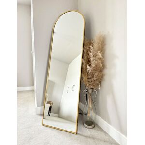 Downton Interiors Stunning Gold Arched Metal Frame Wall or Floor Standing Dressing Mirror 145cm x 45cm - Soho Collection Size: XL Gold XL Downton Interiors Stunning Gold Arched Metal Frame Wall or Floor Standing Dressing Mirror 145cm x 45cm - Soho Collection Size: XL Gold XL