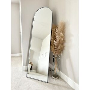 Downton Interiors Stunning Silver Arched Metal Frame Wall or Floor Standing Dressing Mirror 145cm x 45cm - Soho Collection Size: XL Silver XL Downton Interiors Stunning Silver Arched Metal Frame Wall or Floor Standing Dressing Mirror 145cm x 45cm - Soho Collection Size: XL Silver XL