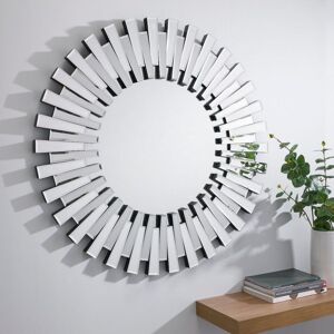 FurnitureboxUK Starburst Small 60cm 3D Silver Round Sunburst Modern Hallway Bedroom Dining & Living Room Mirror Silver FurnitureboxUK Starburst Small 60cm 3D Silver Round Sunburst Modern Hallway Bedroom Dining & Living Room Mirror Silver