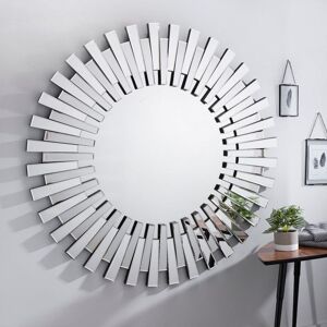 FurnitureboxUK Starburst Large 120cm 3D Silver Round Sunburst Modern Hallway Bedroom Dining & Living Room Mirror Silver FurnitureboxUK Starburst Large 120cm 3D Silver Round Sunburst Modern Hallway Bedroom Dining & Living Room Mirror Silver