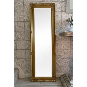 Downton Interiors Antique Gold Tall Ornate Dressing Wall Mirror with Bevelled Glass 142cm Gold Downton Interiors Antique Gold Tall Ornate Dressing Wall Mirror with Bevelled Glass 142cm Gold