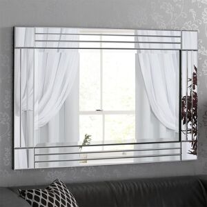 Agenzia 14 Large Art Deco Venetian Triple Glass Framed Wall Mirror 120 x 80cm in Silver Size: 120 x 80 cm Silver 120 x 80 cm Agenzia 14 Large Art Deco Venetian Triple Glass Framed Wall Mirror 120 x 80cm in Silver Size: 120 x 80 cm Silver 120 x 80 cm