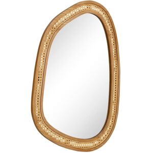 Costway Irregular PVC Rattan Wall Mirror Boho Style Decorative Mirror in Natural Natural Costway Irregular PVC Rattan Wall Mirror Boho Style Decorative Mirror in Natural Natural