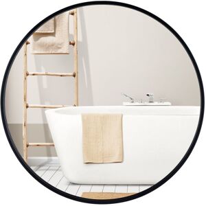 Costway 24 Inches Bathroom Round Entryway Mirror Wall Mounted Mirror Home Decoration in Black Black Costway 24 Inches Bathroom Round Entryway Mirror Wall Mounted Mirror Home Decoration in Black Black