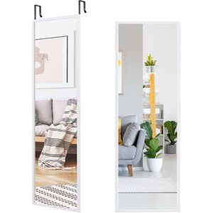 Costway 2 IN1 Full Length Mirror Over the Door Dressing Mirror Wall Mounted Makeup in White White Costway 2 IN1 Full Length Mirror Over the Door Dressing Mirror Wall Mounted Makeup in White White