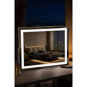 INMTFEI Hollywood Lighted Vanity Mirror Touchscreen Control, 50x40cm, Dimmable light in White Size: 50x40 cm White 50x40 cm INMTFEI Hollywood Lighted Vanity Mirror Touchscreen Control, 50x40cm, Dimmable light in White Size: 50x40 cm White 50x40 cm