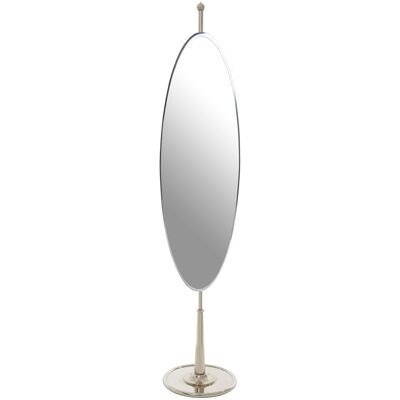 Orsina Stylish Design Oval Mirror, Mid Century Hallway Mirror, Elegant in Silver Silver Orsina Stylish Design Oval Mirror, Mid Century Hallway Mirror, Elegant in Silver Silver