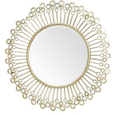 Orsina Distinctive Mirrored Disc Detail Wall Mirror, Decorative Circle Framed Mirror, 97x97cm Statement Mirror in Gold Size: 97x97 cm Gold 97x97 cm Orsina Distinctive Mirrored Disc Detail Wall Mirror, Decorative Circle Framed Mirror, 97x97cm Statement Mirror in Gold Size: 97x97 cm Gold 97x97 cm