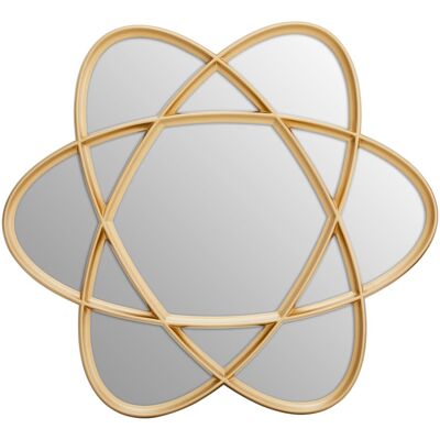 Orsina Contemporary Gold Wall Mirror, Handcrafted Oval Mirror Montage with Looping Design, Stylish Gold Wall Mirror Gold Orsina Contemporary Gold Wall Mirror, Handcrafted Oval Mirror Montage with Looping Design, Stylish Gold Wall Mirror Gold