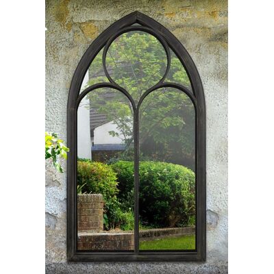 MirrorOutlet Somerley Chapel Arch Large Black Garden Wall Mirror - Wall Mirror MirrorOutlet Somerley Chapel Arch Large Black Garden Wall Mirror - Wall Mirror
