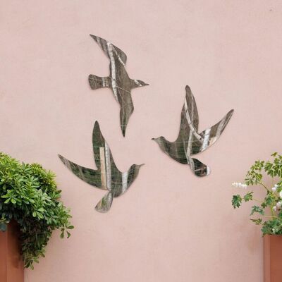 Primrose Wall Mounted Bird Silhouette Acrylic Frameless Mirror Decorative Wall Art Set of 3 in Silver Size: 3 Pack Silver 3 Pack Primrose Wall Mounted Bird Silhouette Acrylic Frameless Mirror Decorative Wall Art Set of 3 in Silver Size: 3 Pack Silver 3 Pack