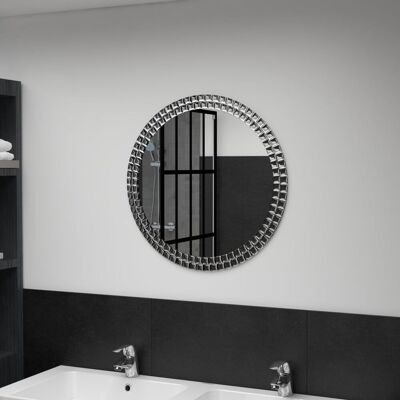 Berkfield Home Wall Mirror 60 cm Tempered Glass in Silver Silver Berkfield Home Wall Mirror 60 cm Tempered Glass in Silver Silver