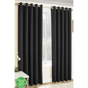 Enhanced Living Pair of Eyelet Thermal Noise reducing Dim Out Curtains