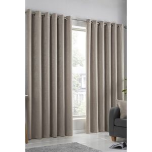 Fusion 'Strata' Triple-Woven Fully Lined Dimout Eyelet Curtains