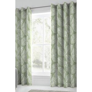 Fusion 'Matteo' 100% Cotton Light Filtering Pair of Eyelet Curtains