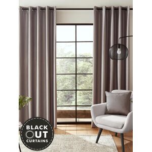 Catherine Lansfield 'Faux Silk Blackout' Curtains Two Panels