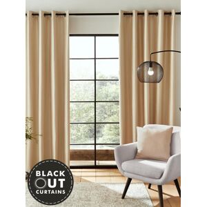 Catherine Lansfield 'Faux Silk Blackout' Curtains Two Panels