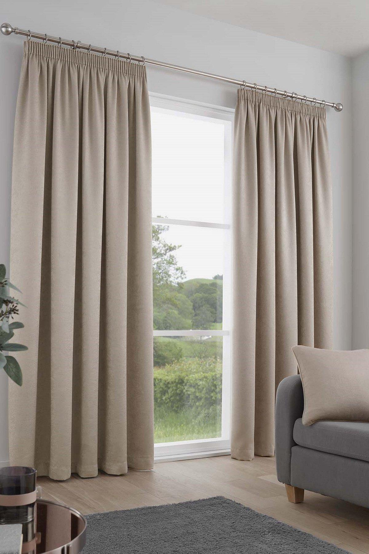 Fusion 'Galaxy' Pair of Light Reducing Thermal Effect Pencil Pleat Curtains