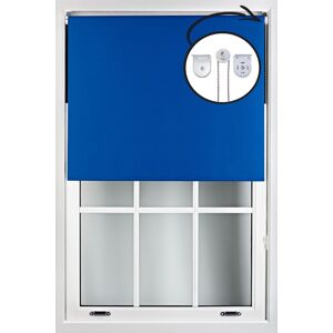 Furnished Blue Blackout Roller Blinds with Metal Fittings - Trimmable Window Shade Size: 155 cm width x 210 cm drop Blue 155 cm width x 210 cm drop Furnished Blue Blackout Roller Blinds with Metal Fittings - Trimmable Window Shade Size: 155 cm width x 210 cm drop Blue 155 cm width x 210 cm drop