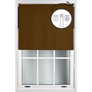Furnished Brown Blackout Roller Blinds with Metal Fittings - Trimmable Window Shade Size: 215 cm width x 210 cm drop Brown 215 cm width x 210 cm drop Furnished Brown Blackout Roller Blinds with Metal Fittings - Trimmable Window Shade Size: 215 cm width x 210 cm drop Brown 215 cm width x 210 cm drop