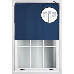 Furnished Navy Blue Blackout Roller Blinds with Metal Fittings - Trimmable Window Shade Size: 145 cm width x 165 cm drop Navy 145 cm width x 165 cm drop Furnished Navy Blue Blackout Roller Blinds with Metal Fittings - Trimmable Window Shade Size: 145 cm width x 165 cm drop Navy 145 cm width x 165 cm drop