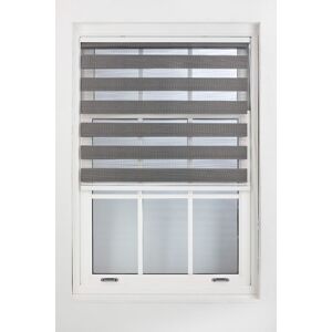 Furnished Dark Grey Day & Night Roller Blinds - Zebra Blind Dim or Translucent Vision Roller Shades for Windows & Doors - Dual Layer Fabric Dark Grey 145 cm width x 210 cm drop Furnished Dark Grey Day & Night Roller Blinds - Zebra Blind Dim or Translucent Vision Roller Shades for Windows & Doors - Dual Layer Fabric Dark Grey 145 cm width x 210 cm drop