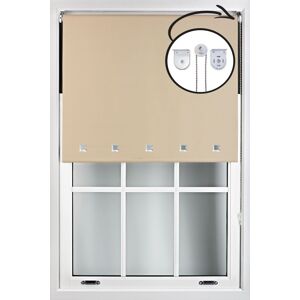 Furnished Cappuccino Blackout Roller Blind with Chrome Square Eyelets & Metal Fittings in Beige Size: 140 cm width x 165 cm drop Beige 140 cm width x 165 cm drop Furnished Cappuccino Blackout Roller Blind with Chrome Square Eyelets & Metal Fittings in Beige Size: 140 cm width x 165 cm drop Beige 140 cm width x 165 cm drop